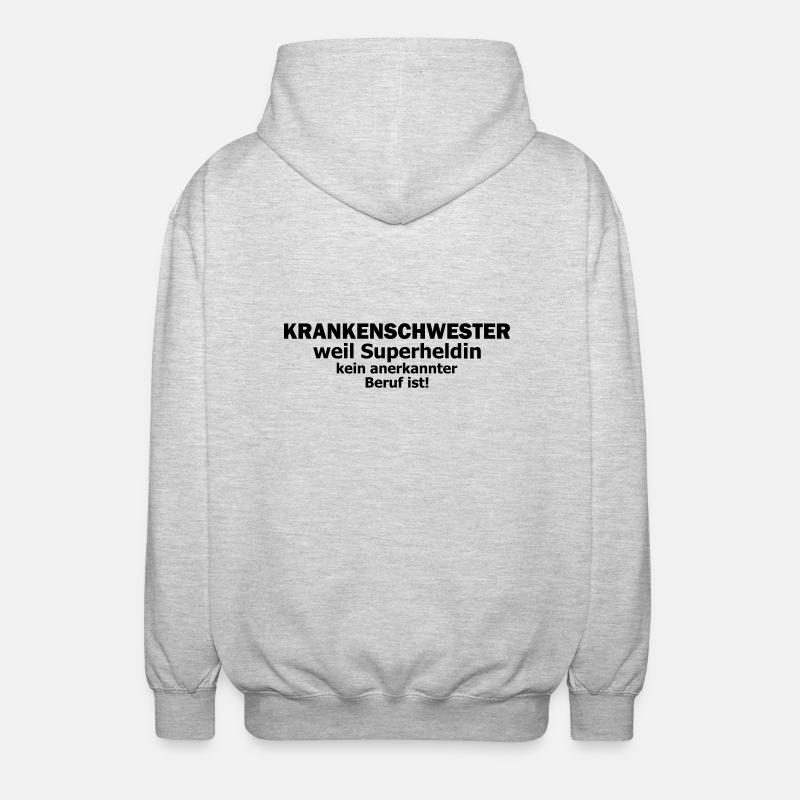 krankenschwester - Unisex Kapuzenjacke - Hellgrau meliert