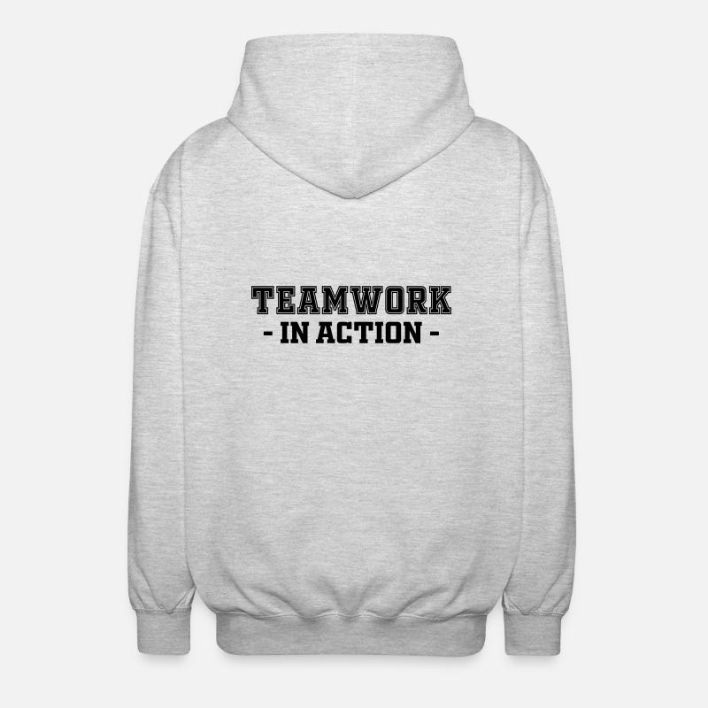 teamworkinaction - Veste à capuche unisexe - gris clair chiné