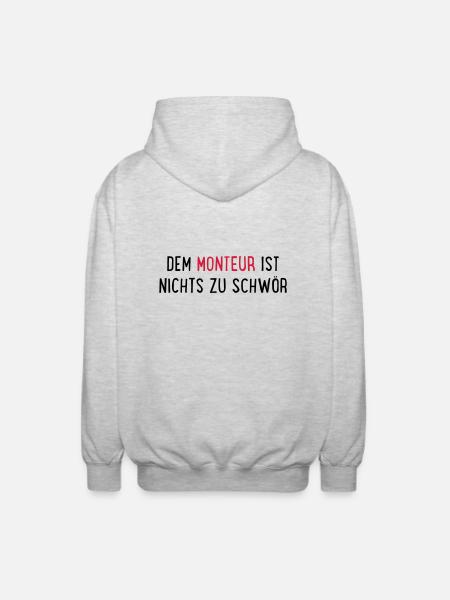 monteur - Unisex Kapuzenjacke - Hellgrau meliert
