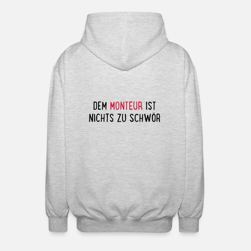 monteur - Unisex Kapuzenjacke - Hellgrau meliert