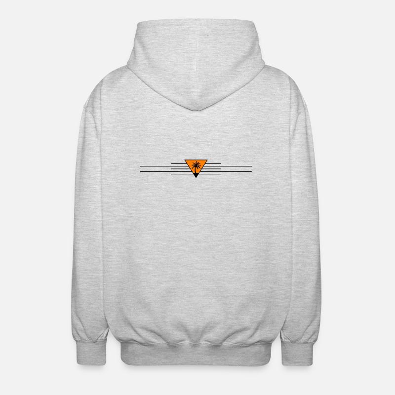 Palm tree line icon - Unisex Hooded Jacket - light heather grey