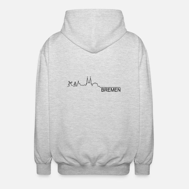 Skyline Bremen Linie - Unisex Kapuzenjacke - Hellgrau meliert