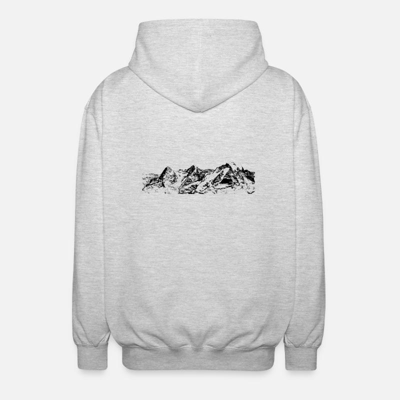 eiger-mönch-jungfrau - Unisex Kapuzenjacke - Hellgrau meliert