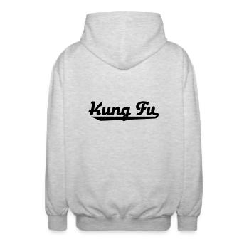 Kung Fu - Unisex Kapuzenjacke - Hellgrau meliert - Hinten - AI Model Male 185 light (185cm)