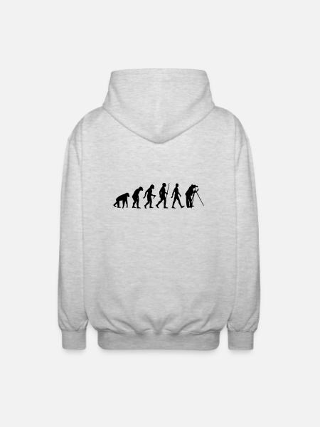 Evolution Fotograf - Unisex Kapuzenjacke - Hellgrau meliert