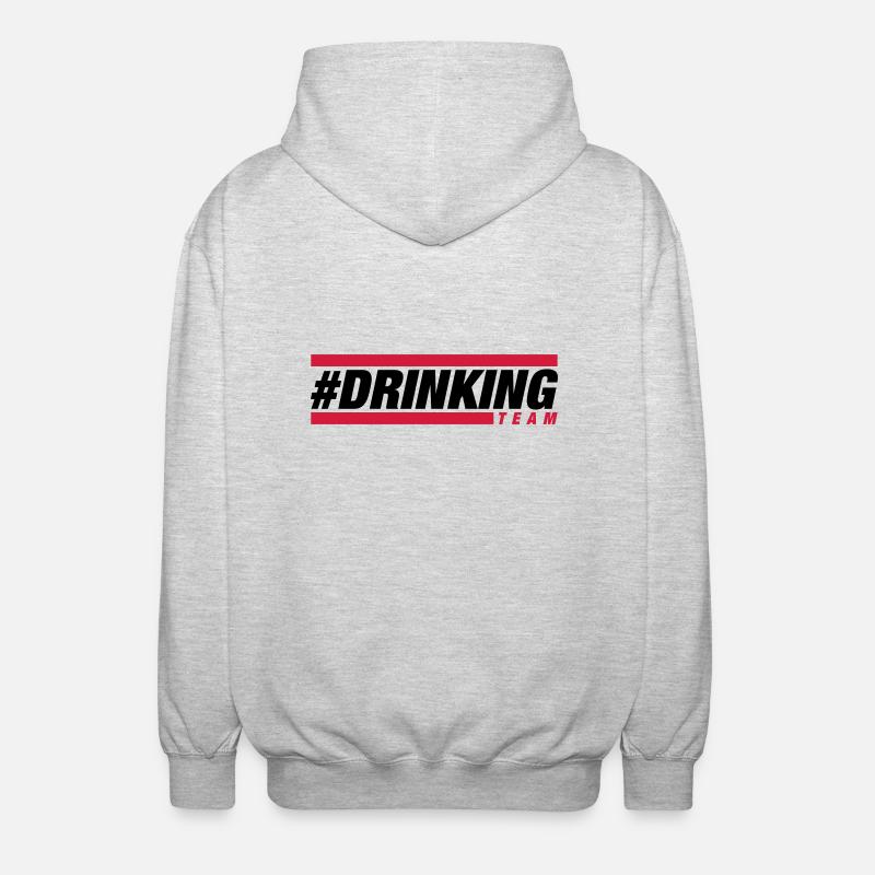 drinking_team_au2 - Unisex Kapuzenjacke - Hellgrau meliert