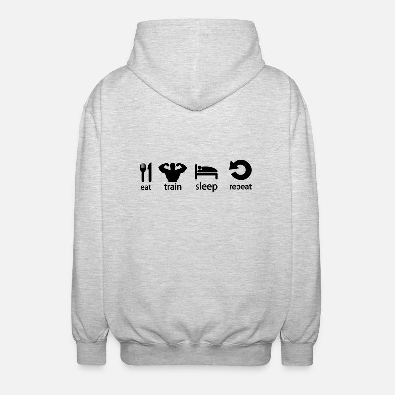 train_repeat - Unisex Hooded Jacket - light heather grey