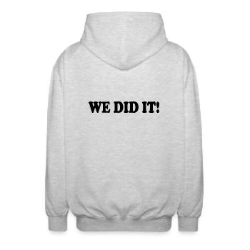 We did it - Unisex Hooded Jacket - light heather grey - Back - AI Model Male 185 light (185cm)