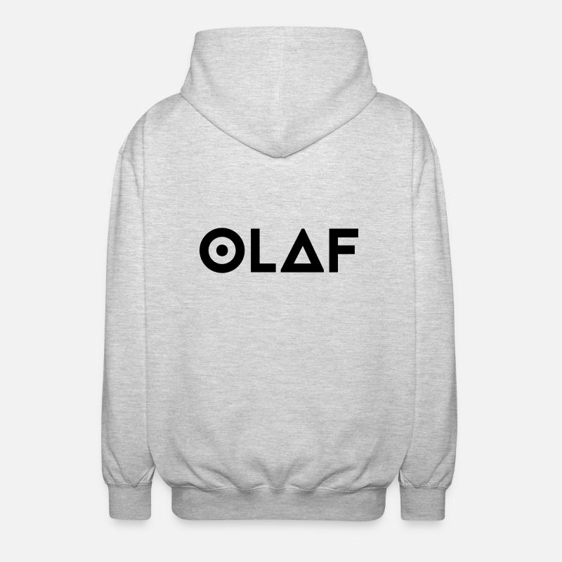 First name Olaf - Unisex Hooded Jacket - light heather grey