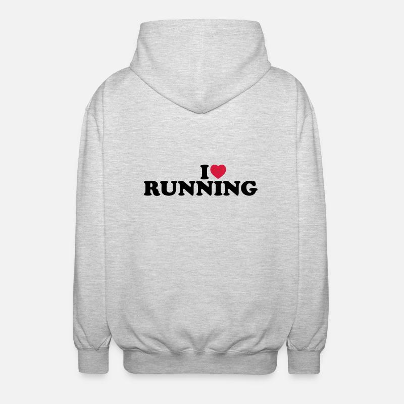 I love running - Veste à capuche unisexe - gris clair chiné
