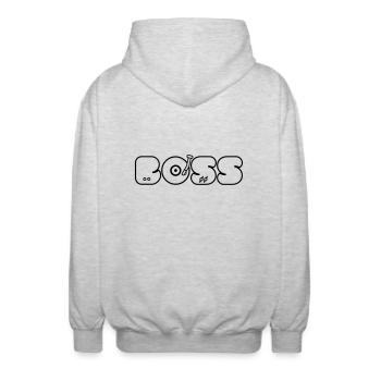 I am a dj deejay turntable record boss t-shirts - Unisex Kapuzenjacke - Hellgrau meliert - Hinten - AI Model Male 185 light (185cm)