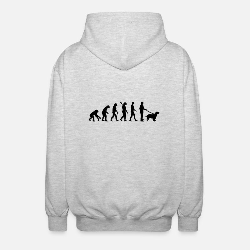 Cocker Spaniel - Unisex Hooded Jacket - light heather grey