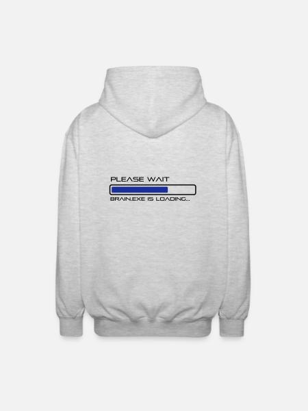 spruch_brain_exe_2 - Unisex Hooded Jacket - light heather grey