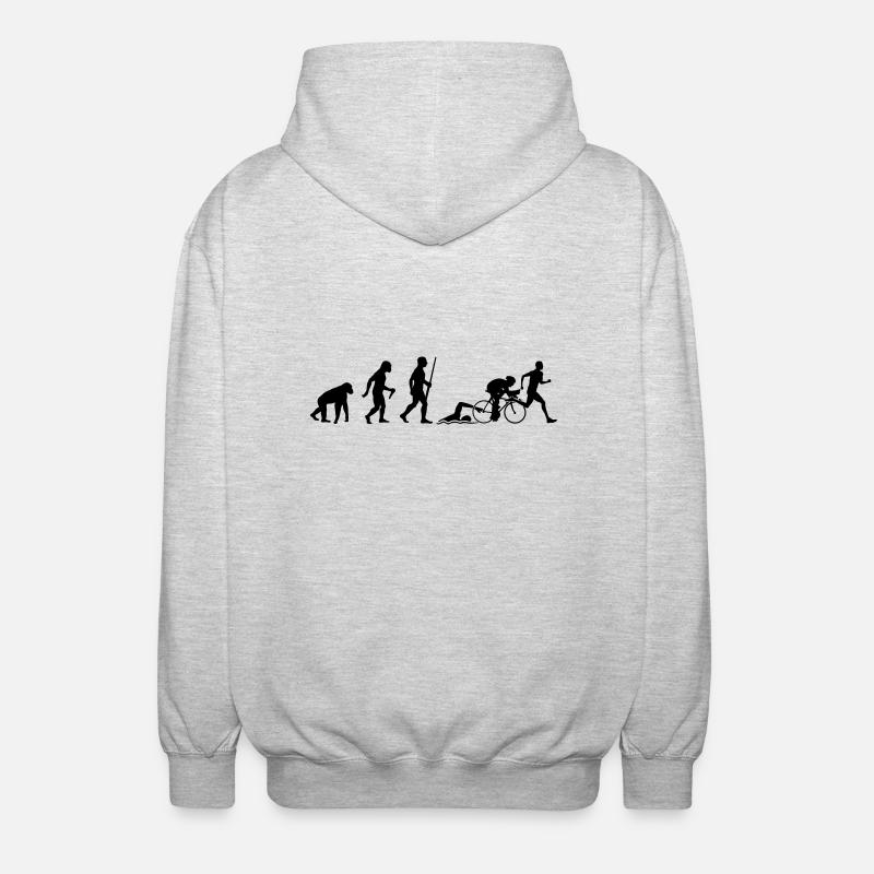L'évolution du triathlon - Veste à capuche unisexe - gris clair chiné