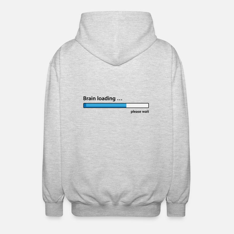 Brain loading please wait - Unisex Hooded Jacket - light heather grey