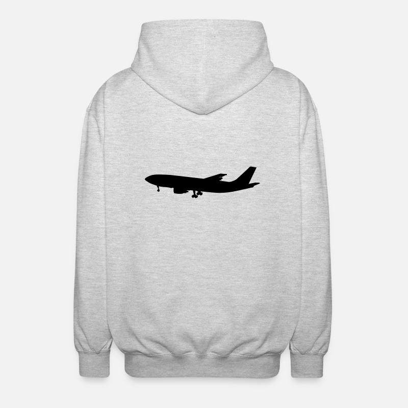 flugzeug - airplane - Unisex Kapuzenjacke - Hellgrau meliert