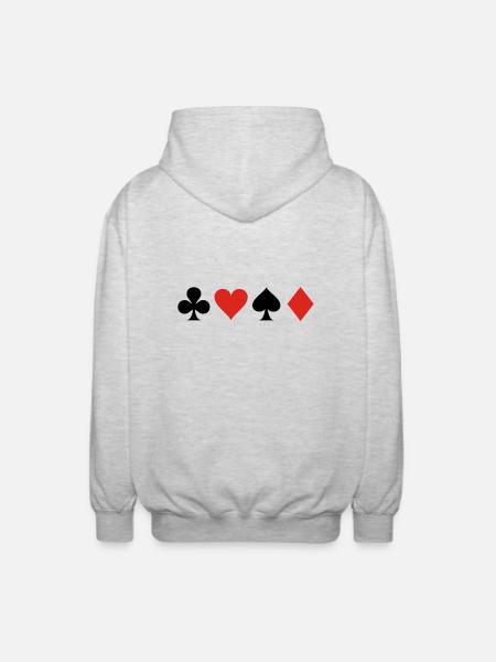 Karten - Unisex Kapuzenjacke - Hellgrau meliert