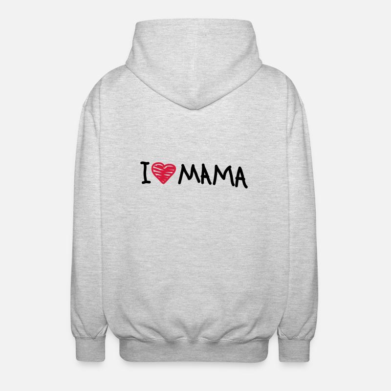 i_love_mama - Veste à capuche unisexe - gris clair chiné