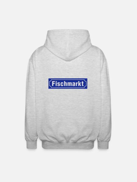 Fischmarkt - Unisex Kapuzenjacke - Hellgrau meliert