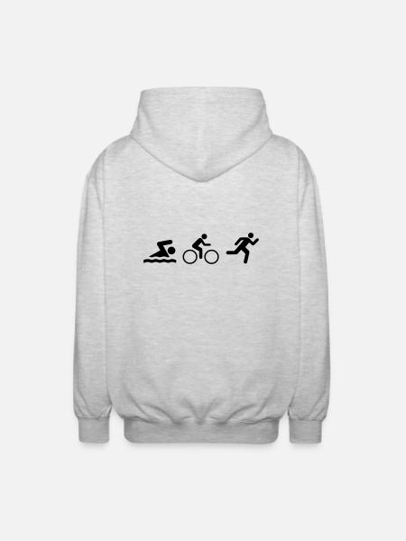 Triatlon_v9 - Unisex Kapuzenjacke - Hellgrau meliert