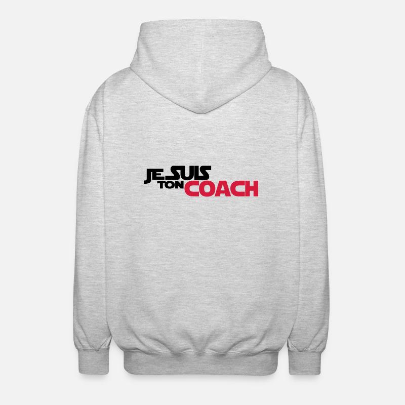 JE SUIS Ton coach - Veste à capuche unisexe - gris clair chiné