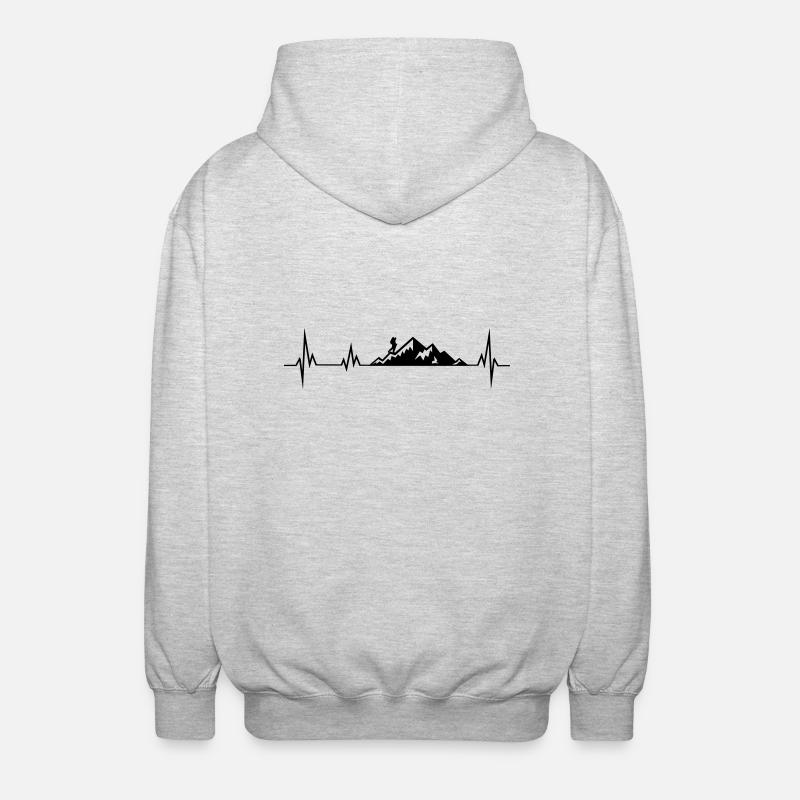 Heartbeat mountains wadnerer - Unisex Hooded Jacket - light heather grey