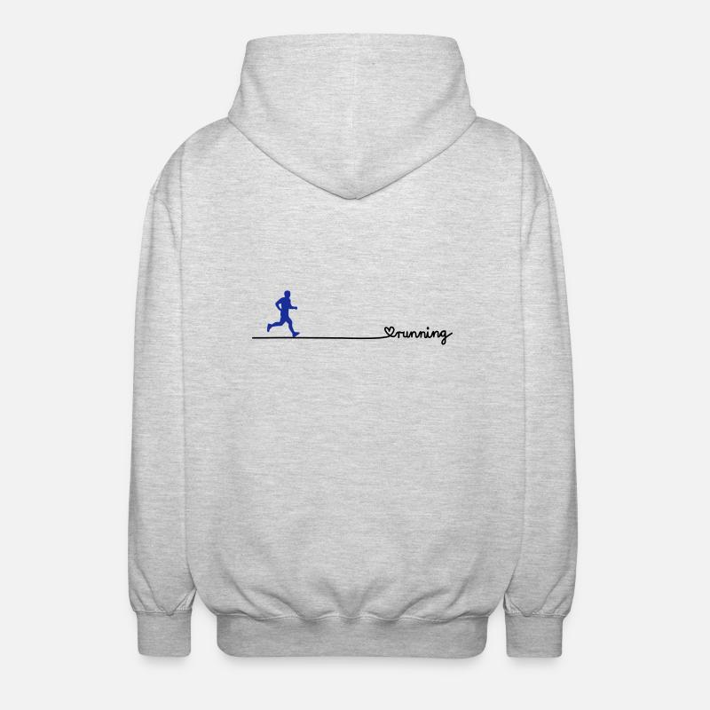 love running - Unisex Kapuzenjacke - Hellgrau meliert