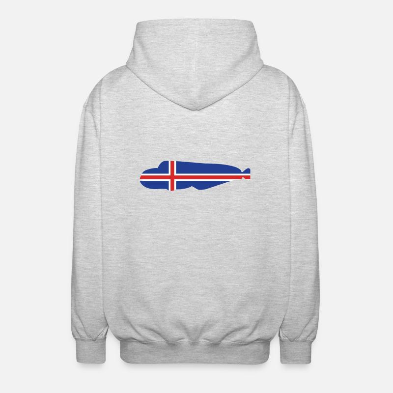 Seewolf_Island_umriss - Unisex Kapuzenjacke - Hellgrau meliert