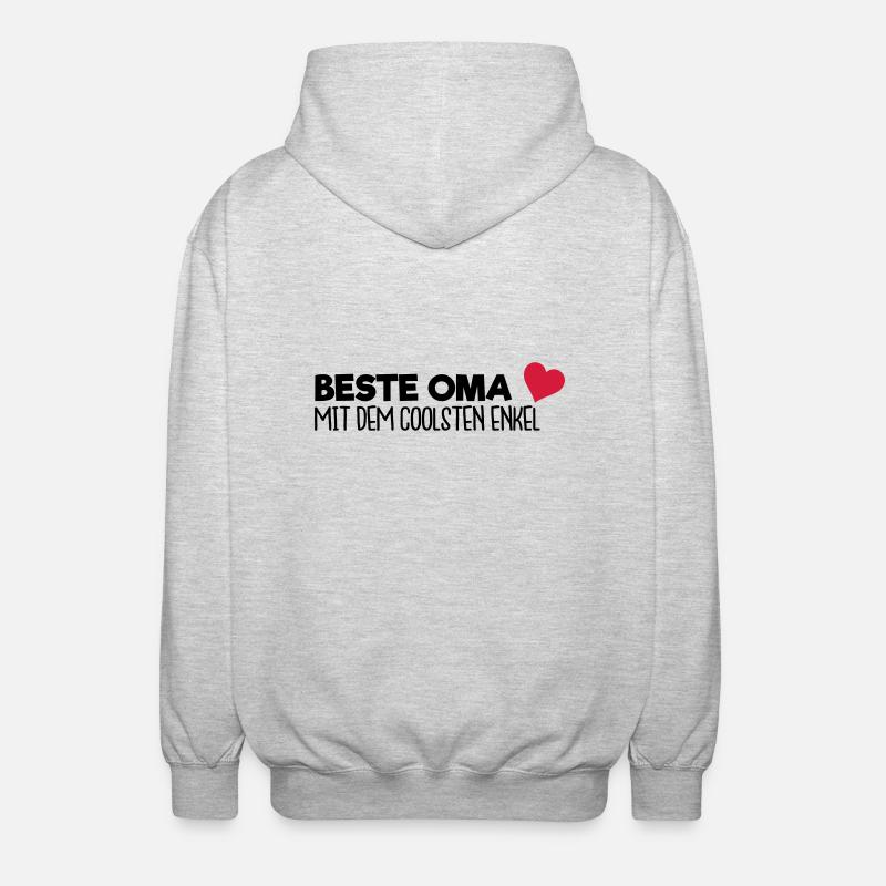Beste Oma - Enkel - Unisex Kapuzenjacke - Hellgrau meliert