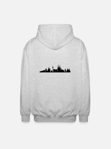 Koeln_Skyline - Unisex Kapuzenjacke - Hellgrau meliert