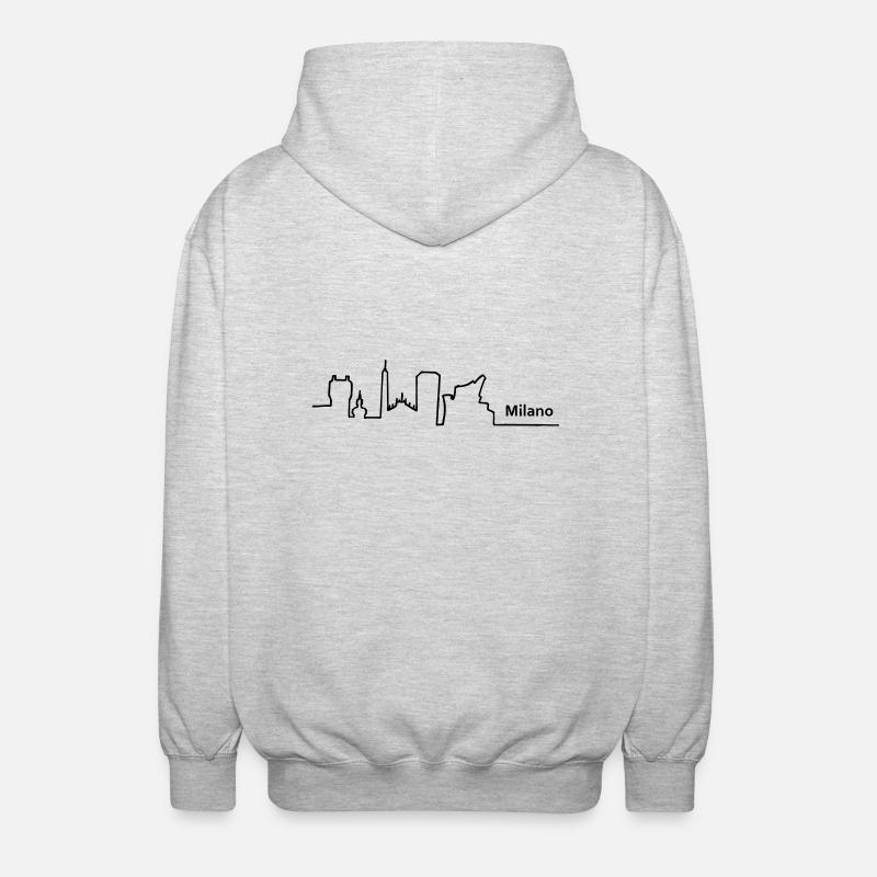 milano skyline - Unisex Hooded Jacket - light heather grey