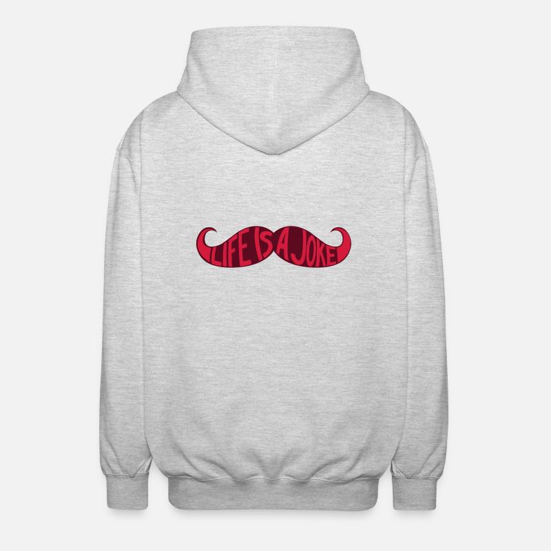 Moustache - Life is a joke - Veste à capuche unisexe - gris clair chiné