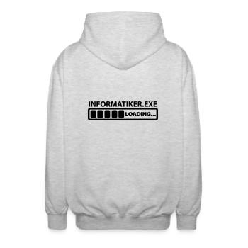 informaticien exe chargement - Veste à capuche unisexe - gris clair chiné - Dos - AI Model Male 185 light (185cm)