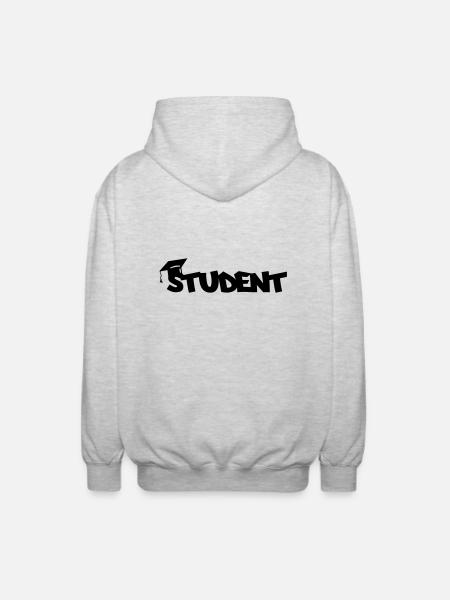 student_hat_1 - Veste à capuche unisexe - gris clair chiné