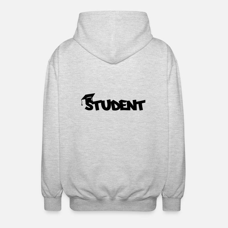 student_hat_1 - Unisex Hooded Jacket - light heather grey
