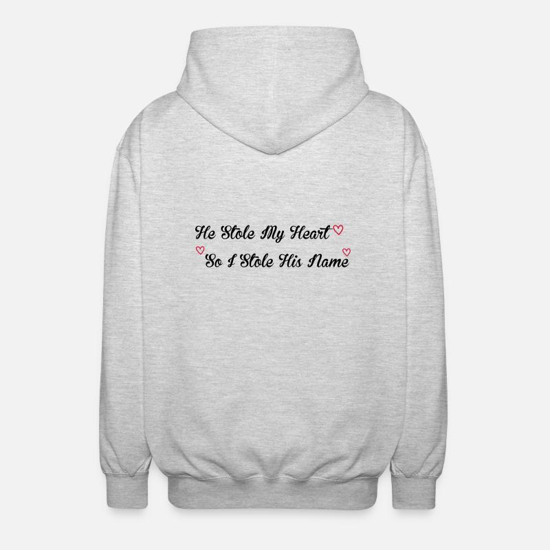 Stole My Heart - Unisex Kapuzenjacke - Hellgrau meliert