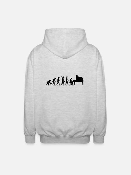 Evolution Piano - Unisex Hooded Jacket - light heather grey