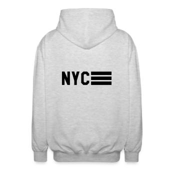 NYC - Veste à capuche unisexe - gris clair chiné - Dos - AI Model Male 185 light (185cm)