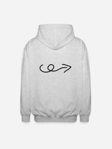 pfeil - Unisex Kapuzenjacke - Hellgrau meliert