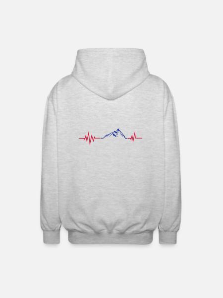 mountain pulse - Unisex Kapuzenjacke - Hellgrau meliert