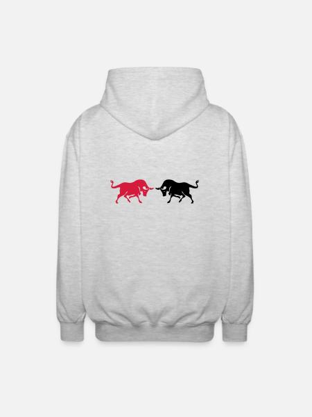 stiere - Unisex Kapuzenjacke - Hellgrau meliert