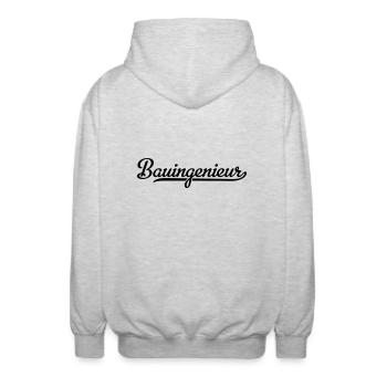 Civil engineer - Unisex Hooded Jacket - light heather grey - Back - AI Model Male 185 light (185cm)