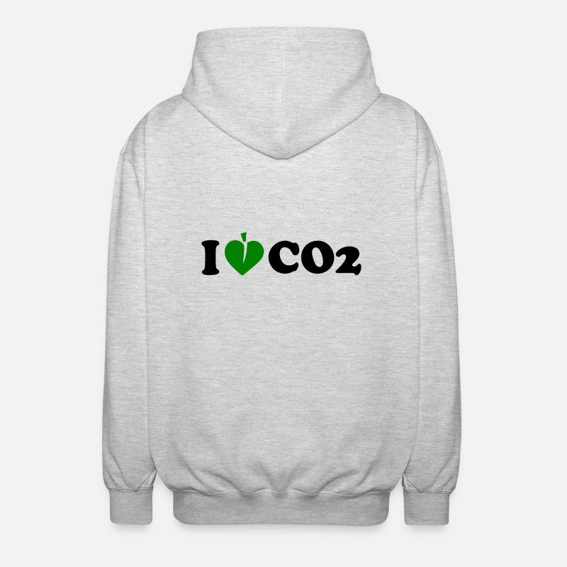 I love co2 - Unisex Kapuzenjacke - Hellgrau meliert
