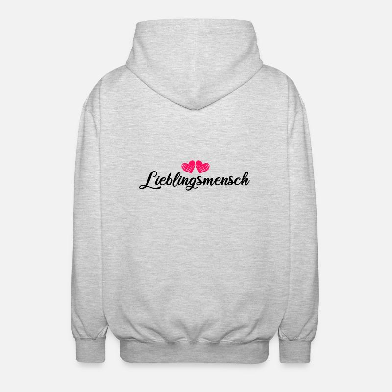 Lieblingsmensch - Unisex Kapuzenjacke - Hellgrau meliert
