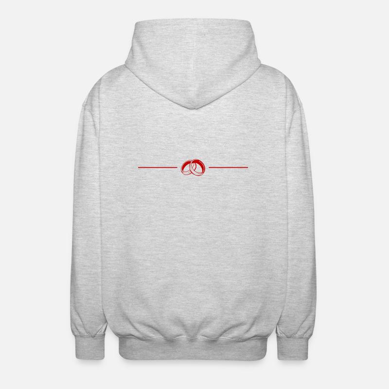 Eheringe Symbol Hochzeit - Unisex Kapuzenjacke - Hellgrau meliert