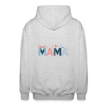 Mama - Unisex Kapuzenjacke - Hellgrau meliert - Hinten - AI Model Male 185 light (185cm)