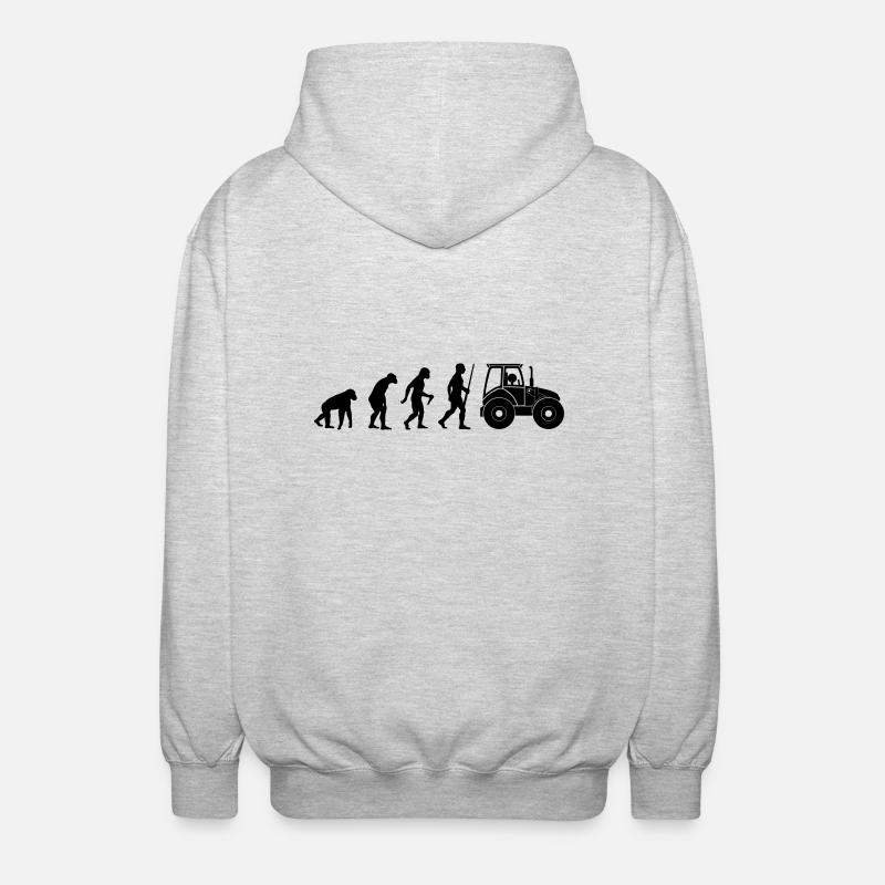 Traktor Evolution Farmer - Unisex Kapuzenjacke - Hellgrau meliert