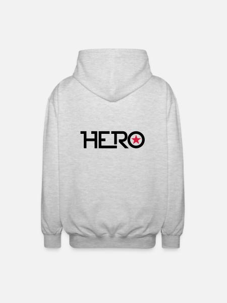 hero - Unisex Kapuzenjacke - Hellgrau meliert