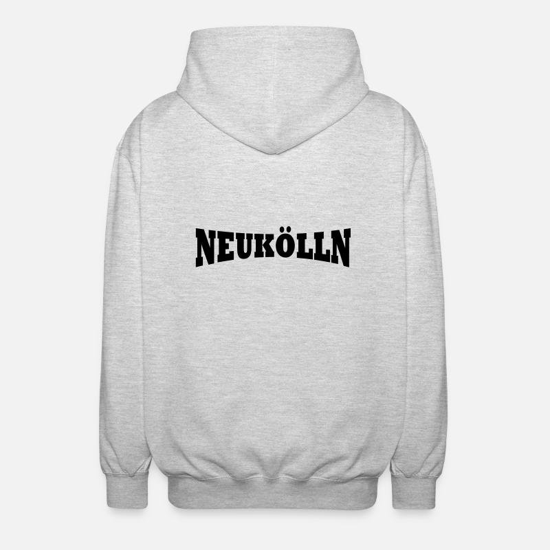 Neukölln lettrage - Veste à capuche unisexe - gris clair chiné