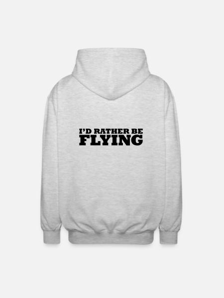 I'd rather be flying - Unisex Hooded Jacket - light heather grey